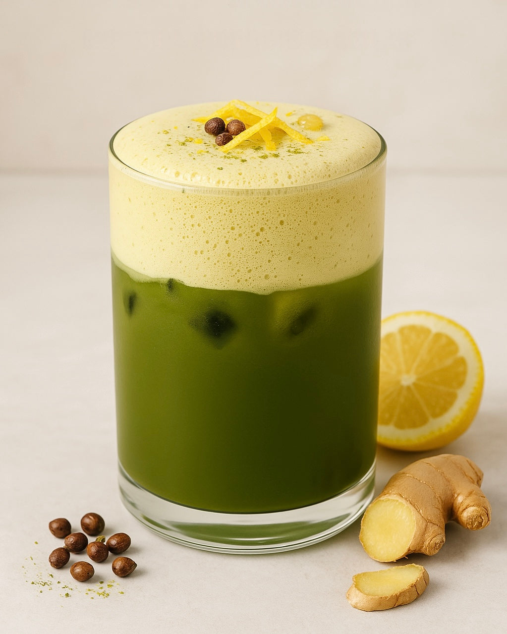 ☁️ Éclat Cloud Latte – Le matcha glacé boosté au citron & gingembre
